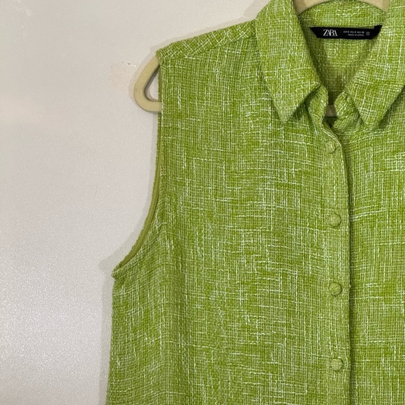 Zara Green Tweed Mini Dress - Picture 8 of 15